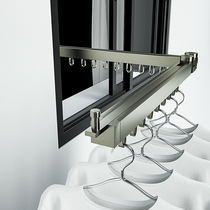 Invisible clothes rack Small balcony folding telescopic clothes rack artifact Indoor bay window drying quilt wall hanging clothes rod drying rack