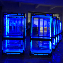 LED luminous wine cabinet double-layer champagne rack stainless steel display wine cabinet mobile five-layer wine rack champagne tower wine rack