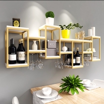 Light luxury modern wall wine rack wine cabinet restaurant background decoration red wine rack Wall-mounted simple shelf display rack