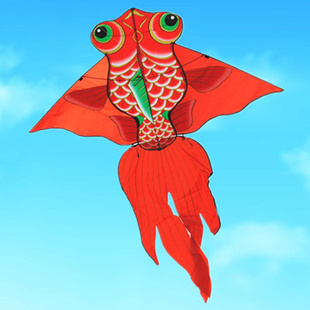 潍坊烫金鲤鱼风筝 动物风筝微风易飞包邮