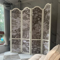 Nordic simple solid wood custom screen partition Folding living room mobile bedroom background wall occlusion modern simplicity