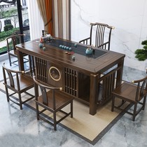 New Chinese tea table and chair combination solid wood simple modern coffee table tea set set one Zen tea ceremony kung fu tea table