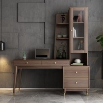 Modern desktop computer desk office learning table bedroom home simple desk combination bookshelf bookcase integrated bookcase
