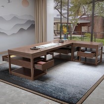 New Chinese boss table solid wood office table and chair combination simple modern L-type President big Pantai office furniture