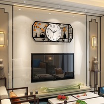 Clock Atmospheric wall clock Living room Chinese style new Chinese style Home fashion light luxury decoration Restaurant creative hanging watch clock