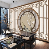 3d classical Chinese wood grain decoration wallpaper Chinese wind flower and bird screen living room tea room background wall cloth bedroom wallpaper