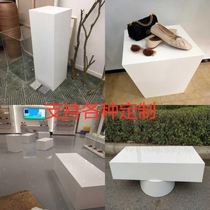 Floor column with exhibition mall wooden White personalized custom all kinds of booth window square table clothing