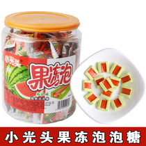 Little bald head Jelly Bubble Gum barrel childrens sandwich chewing gum 8090 nostalgic jelly Watermelon Bubble Gum