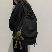 Schoolbag Korean version of Harajuku ulzzang female college students fashion trend unprinted versatile canvas backpack mens shoulder bag