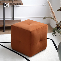 Italian Style Cloakroom Sofas Bench High-end Designer Square Sitting Mound Dresden minimalist wearing a shoe stool for a shoe-changing stool