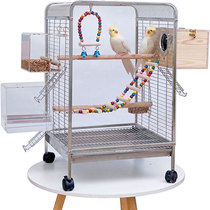 Parrot Bird Cage Large Stainless Steel Tiger Leather Exclusive Cage Luxury Villa Bird Cage Son Transparent Octagon Cage Grand Total