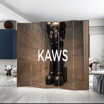 Simple modern cartoon foldable mobile blocking partition violent bear decoration office partition wall custom screen