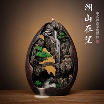 High mountain flowing water back incense burner large ornamental creative sandalwood stove home indoor incense tea ceremony back incense ornaments