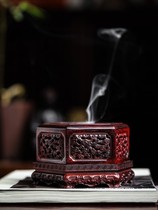 Small leaf red sandalwood hexagonal auspicious cloud pan incense burner home study Zen sandalwood incense incense burner indoor for Buddha ornaments