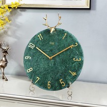 Marble modern minimalist seat clock Nordic desktop clock Living room Home placed sitting clock pendulum table clock swing piece