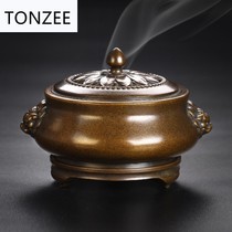 Incense burner pure copper antique aromatherapy burner home indoor sandalwood burner large plate incense burner agarwood incense burner creative ornaments
