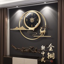 Hanging clock Living room Home Fashion 2022 new hanging wall quartz clock pure copper light luxury New Chinese upscale clock l