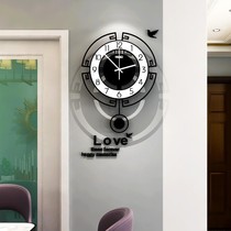 New Chinese Creative Clock hanging bell Living room Atmosphere China Wind modern Home Fashion brief Decorative Restaurant Muted