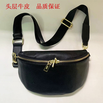 Top layer cowhide waist bag soft texture underarm chest bag Messenger genuine leather womens bag new fashion zipper dumpling bag