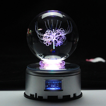 Manzhu Shahua another shore flower crystal ball to give girls gifts limited edition gifts colorful Luminous Lamp holder 3D three-dimensional flower