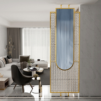 Changhong glass partition living room light luxury entrance door metal decorative wall simple modern titanium stainless steel screen