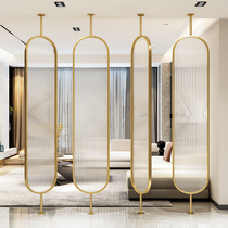 Nordic light luxury Changhong glass screen Simple modern living room occlusion partition Wrought iron entrance partition decoration