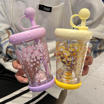 Creative tritan water cup female high-value plastic adult sippy cup student cartoon cute portable childrens Cup