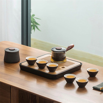 KOCORIUM Japanese style home kung fu tea set light luxury ceramic teacup glass teapot tea tray set