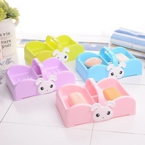 Creative large soap box household laundry large soap box toilet double compartment soap box drain transparent soap box