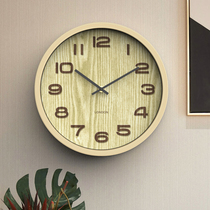 European style pastoral American country nostalgic living room bedroom wall hanging clock personality creative retro simple wood grain