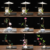 Cold dish plate artistic sashimi decoration Hotel restaurant plate decoration characteristic flowers and plants artistic conception surrounding edge decoration cold dish plate