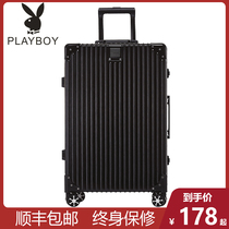 Playboy trolley case universal wheel female suitcase 24 aluminum frame suitcase male 20 password boarding box student