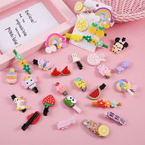 Korean cartoon quicksand bbclip cute baby flower duckbill hot selling children hairclip set
