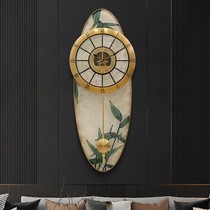 Pure brass new Chinese clock wall clock living room modern light luxury wall watch fashion atmosphere European simple enamel clock
