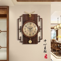 New Chinese wall clock living room home fashion Chinese style creative personality living room decoration clock atmospheric Nordic clock