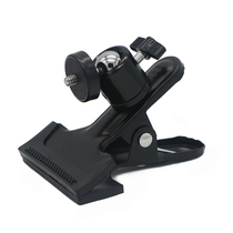 Tripod head vigorous clamp multifunction clamp portable 360-degree rotating spherical tripod head clip live flash video