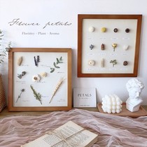 Dried flower plant flower specimen photo frame table retro home decoration painting background wall hanging painting Eternal Flower finished