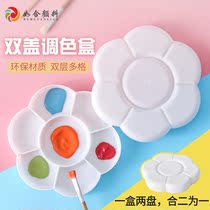 Plum blossom palette children gouache pigment plastic acrylic watercolor underglaze imitation ceramic palette box