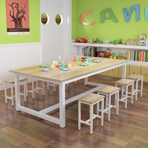 Childrens painting and chairs training Fine arts table coaching remedial class training course desks and chairs Painting room drawing table students