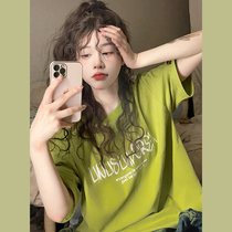 2022 New Womens Clothing Summer Ins Tide Pure Cotton Printed Short Sleeve T-Shirt Small Crowd Design Sense Chic Port Taste Blouse