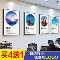 Corporate company culture background wall mural conference room inspirational decorative painting office hanging slogan high-end frame