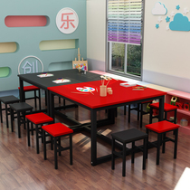 Art reading area Cram school studio Small table Childrens educational institutions Training table and chair Solid wood painting table and chair