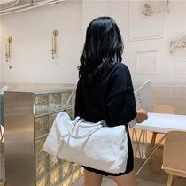 Travel bag female short distance travel Large Capacity travel bag plane clothes storage bag fitness bag carrying bag