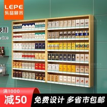 Yeshen manufacturing Convenience store wooden cigarette shelf Supermarket cigarette cabinet Wall-mounted simple cigarette multi-function display cabinet
