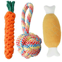 Dog toy knot grinding teeth bite-resistant teeth woven ball Teddy golden hair big small and medium dog pet cotton rope toy