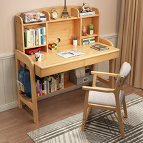 Solid Wood Learning table simple home school students writing desk table and chair set for girls bedroom can lift Childrens desk