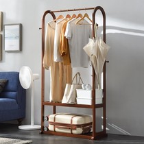 Solid wood coat rack hanger floor-to-ceiling household bedroom hanger simple multifunctional rack clothes rack