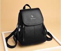 Hong Kong leather shoulder bag womens 2021 new casual wild soft leather womens bag cowhide large capacity travel backpack