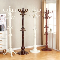 Solid wood coat rack floor-to-ceiling hanger European-style hanger household living room single pole clothes rack clothes rack