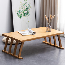 Floating window small tea table bamboo solid wood tatami Japanese low table tea table small table bedroom sitting on the floor Kang table home